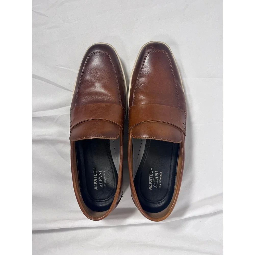 Alfani Alfatech Callumm Brown Leather Loafer‎ Sneakers Men's Size 9M Comfort